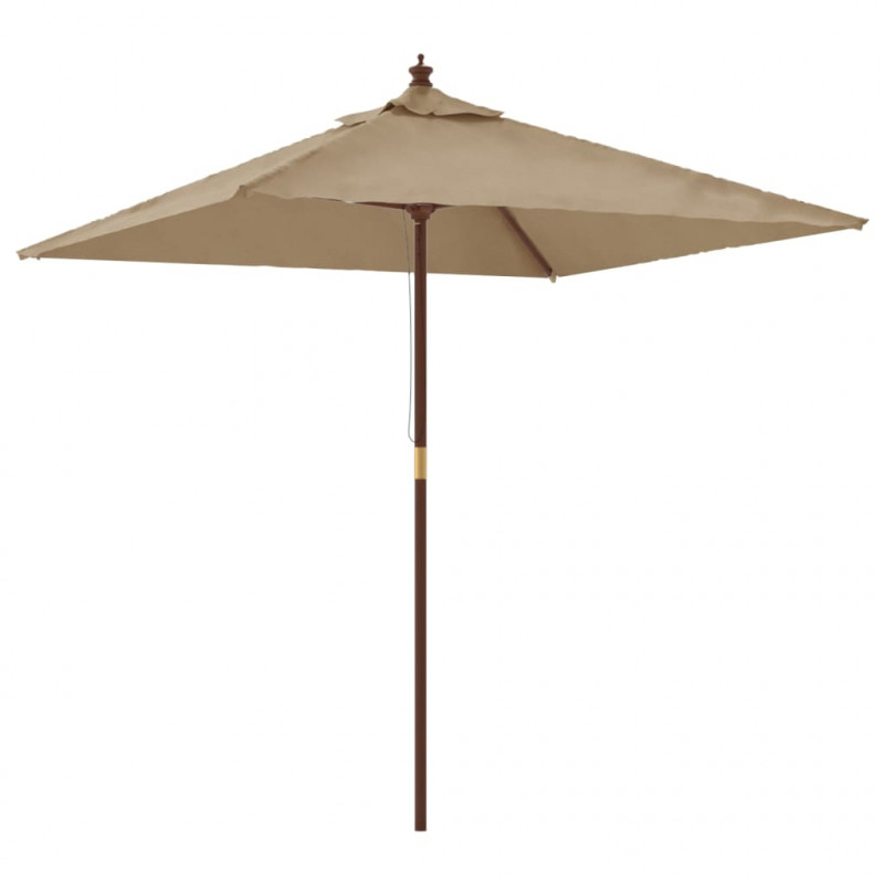 Parasol ogrodowy na drewnianym słupku, taupe, 198x198x231 cm
