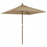 Parasol ogrodowy na drewnianym słupku, taupe, 198x198x231 cm