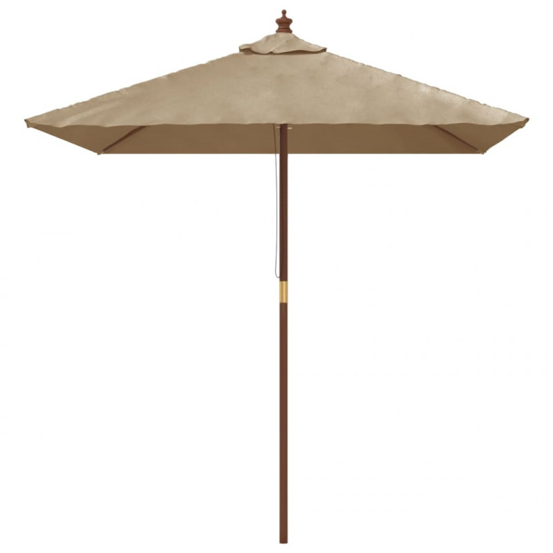 Parasol ogrodowy na drewnianym słupku, taupe, 198x198x231 cm