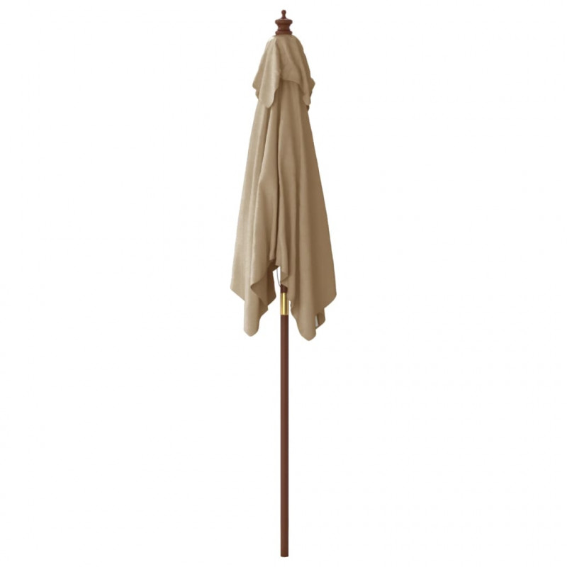Parasol ogrodowy na drewnianym słupku, taupe, 198x198x231 cm