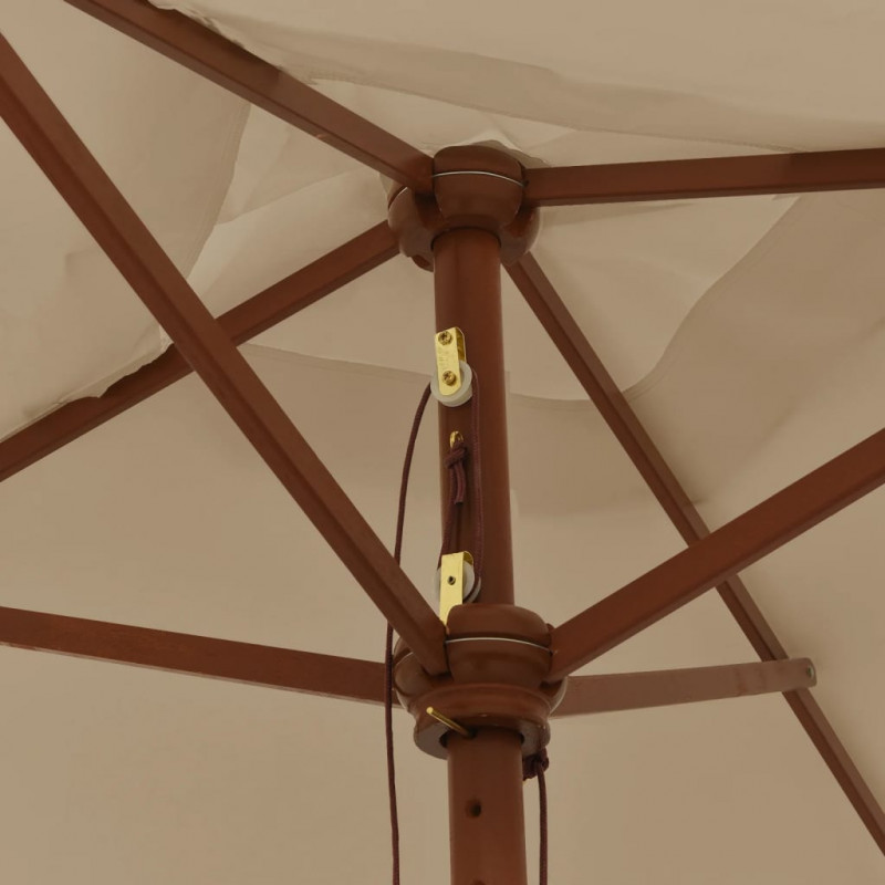 Parasol ogrodowy na drewnianym słupku, taupe, 198x198x231 cm