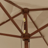 Parasol ogrodowy na drewnianym słupku, taupe, 198x198x231 cm