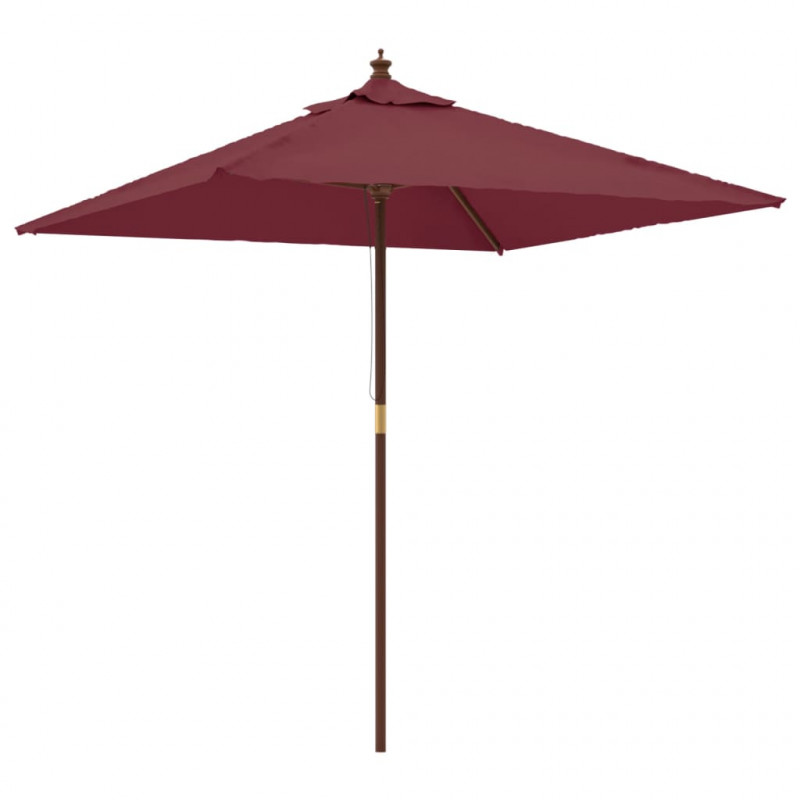 Parasol ogrodowy na drewnianym słupku, bordowy, 198x198x231 cm