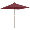 Parasol ogrodowy na drewnianym słupku, bordowy, 198x198x231 cm