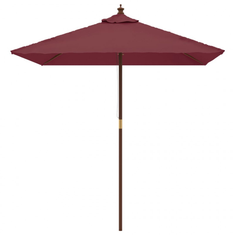 Parasol ogrodowy na drewnianym słupku, bordowy, 198x198x231 cm