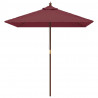 Parasol ogrodowy na drewnianym słupku, bordowy, 198x198x231 cm