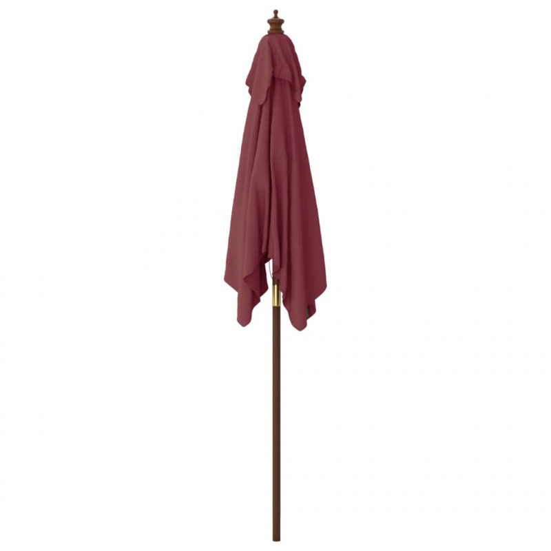 Parasol ogrodowy na drewnianym słupku, bordowy, 198x198x231 cm