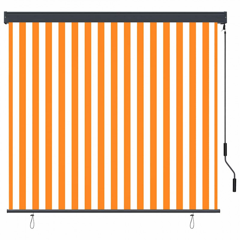 Roleta Biały i Pomarańczowy 180 x 250 cm Materiał i Aluminium