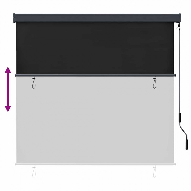 Roleta z zasłonami Antracyt 180 x 250 cm Materiał i Aluminium