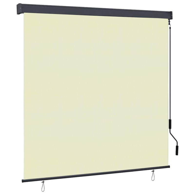 Roleta z zasłonami Kremowy 180 x 250 cm Materiał i Aluminium
