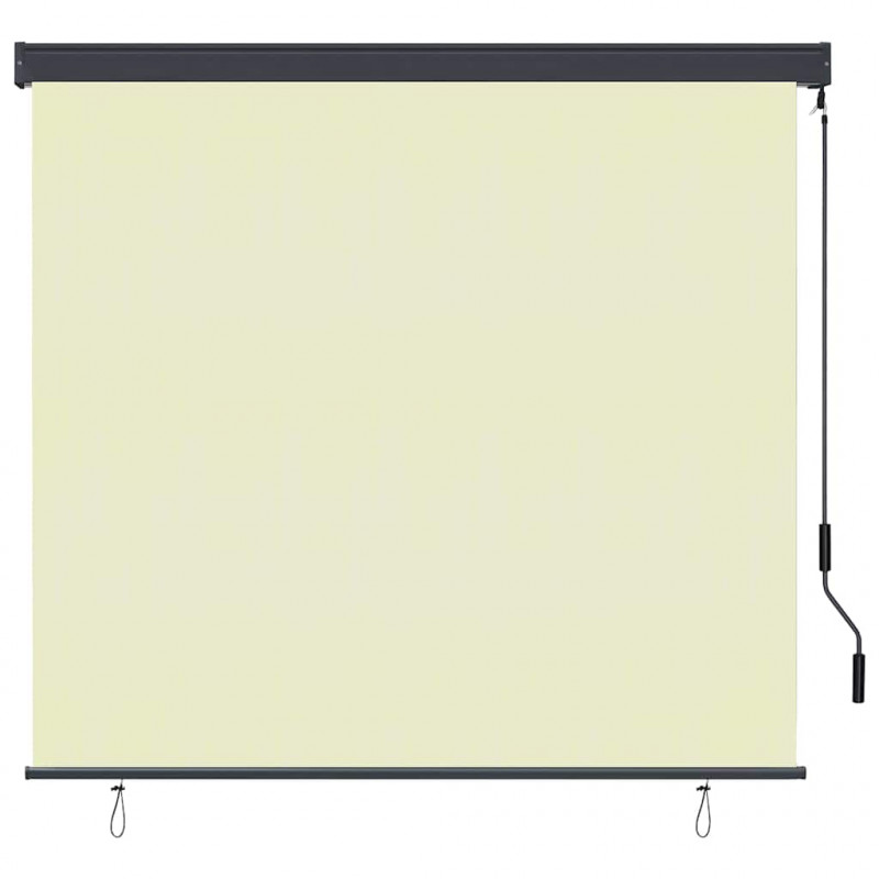 Roleta z zasłonami Kremowy 180 x 250 cm Materiał i Aluminium