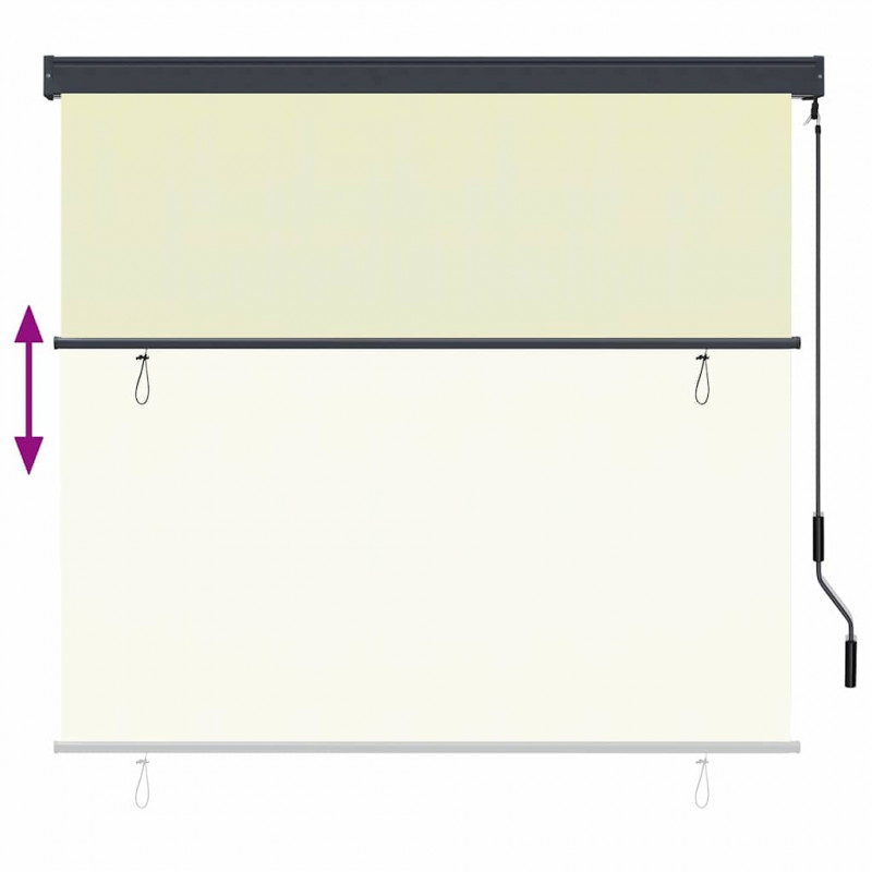 Roleta z zasłonami Kremowy 180 x 250 cm Materiał i Aluminium