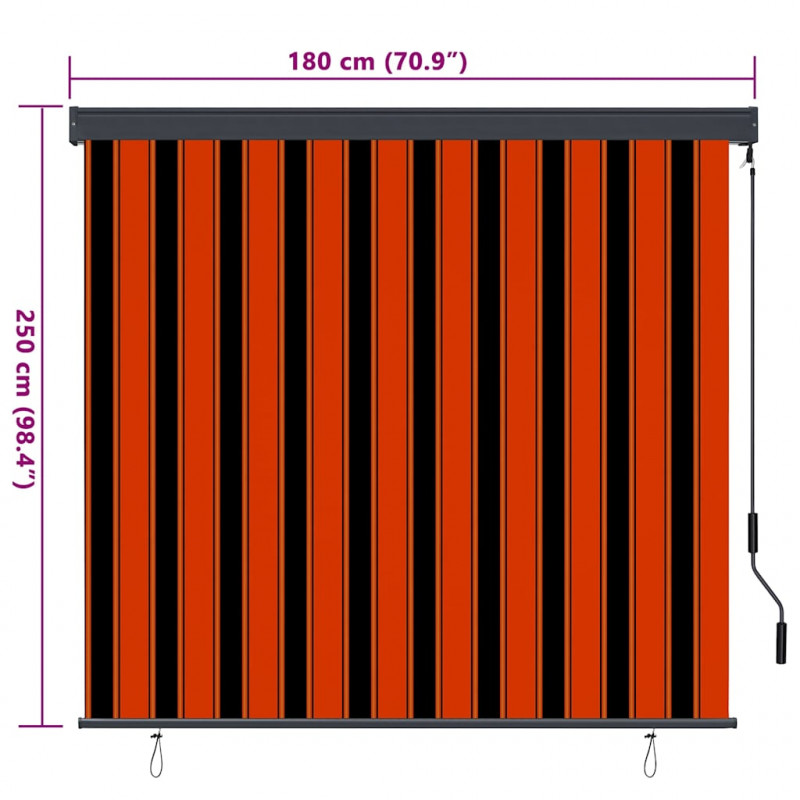 Roleta Pomarańczowy i brązowy 180 x 250 cm Materiał i Aluminium