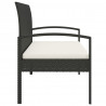 Ławka ogrodowa z poduszką, czarna, 105 cm, polirattan