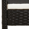 Ławka ogrodowa z poduszką, czarna, 105 cm, polirattan