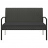 Ławka ogrodowa z poduszką, czarna, 105 cm, polirattan