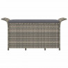 Ławka ogrodowa z poduszką, szara, 116x46x57 cm, polirattan