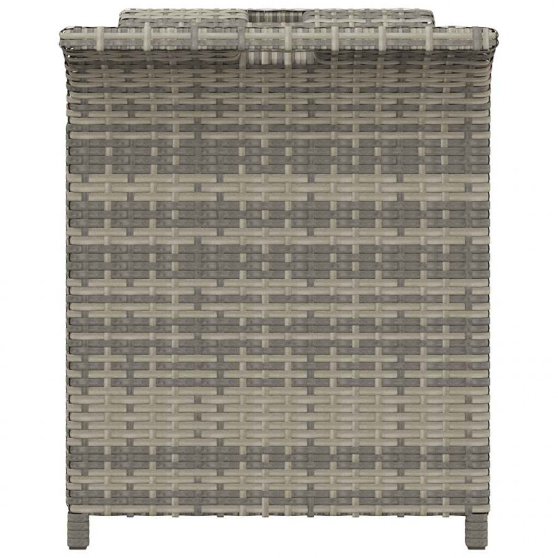 Ławka ogrodowa z poduszką, szara, 116x46x57 cm, polirattan