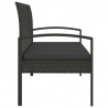 Ławka ogrodowa z poduszką, czarna, 105 cm, polirattan