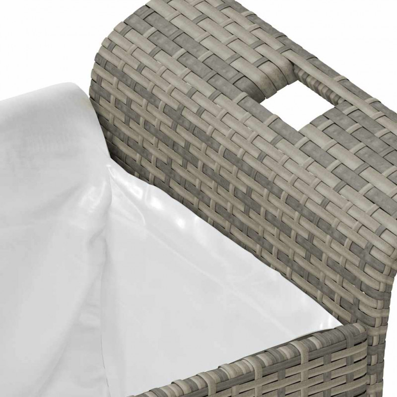 Ławka ogrodowa z poduszką, szara, 116x46x57 cm, polirattan