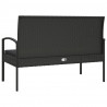 Ławka ogrodowa z poduszką, czarna, 105 cm, polirattan