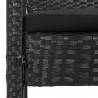 Ławka ogrodowa z poduszką, czarna, 105 cm, polirattan
