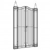Furtka ogrodowa, czarna, 121x8x200 cm, kute żelazo