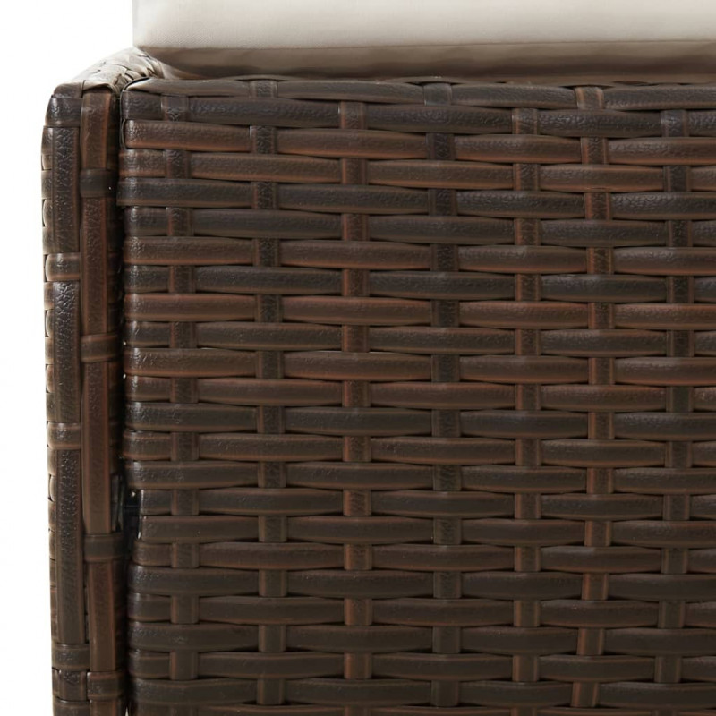Leżak ze składanym dachem, brązowy, 200x114x128 cm, polirattan