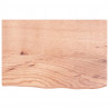 Półka, brązowa, 60x40x(2-4) cm, lakierowane lite drewno dębowe