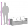 3-osobowa sofa ogrodowa z poduszkami, czarna, polirattan