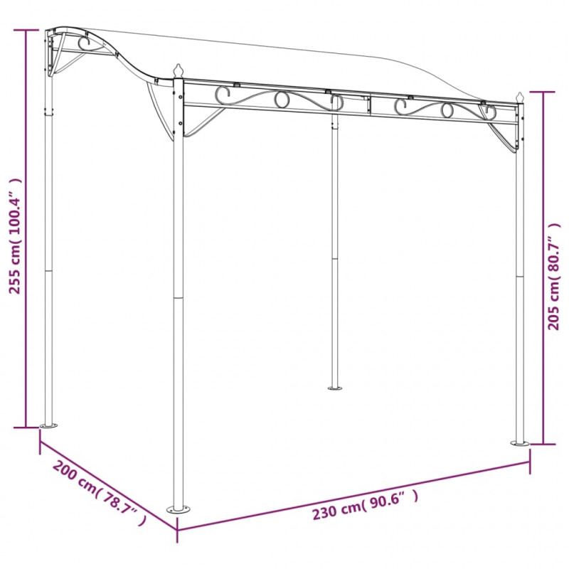 Zadaszenie, kremowe, 2x2,3 m, 180 g/m², tkanina i stal