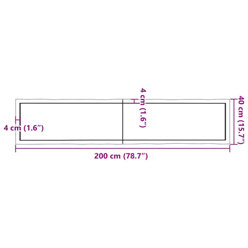 Blat, jasnobrązowy 200x40x(2-4)cm drewno z naturalną krawędzią