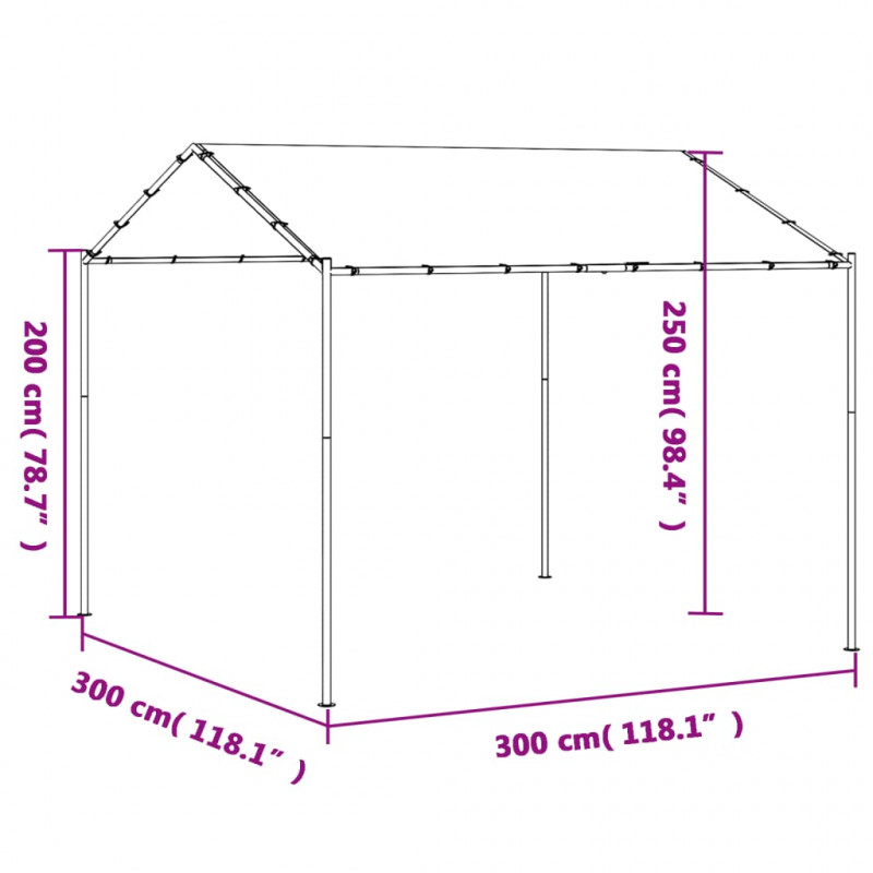 Baldachim ogrodowy, beżowy, 3x3 m, stal i tkanina