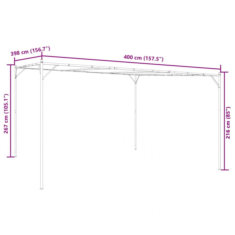 Altana, biała, 4x4 m, 180 g/m², tkanina i stal