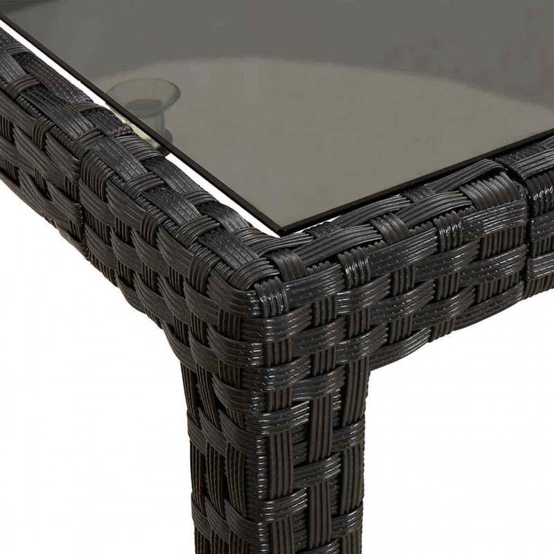 Stół Ogrodowy Czarny 90 x 90 x 75 cm polirattan