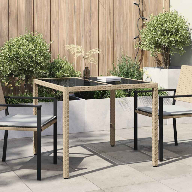 Stół Ogrodowy Beżowy 90 x 90 x 75 cm polirattan