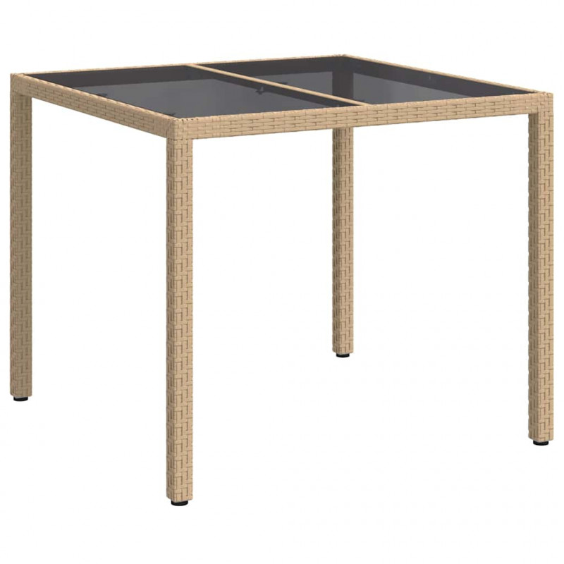 Stół Ogrodowy Beżowy 90 x 90 x 75 cm polirattan