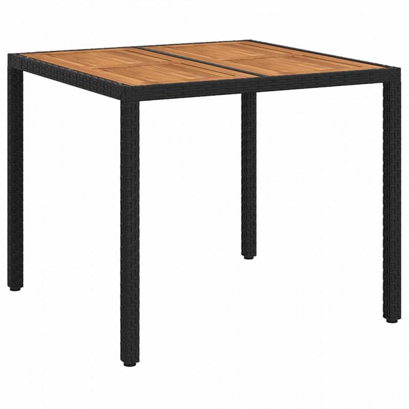 Stół Ogrodowy Czarny 90 x 90 x 75 cm polirattan