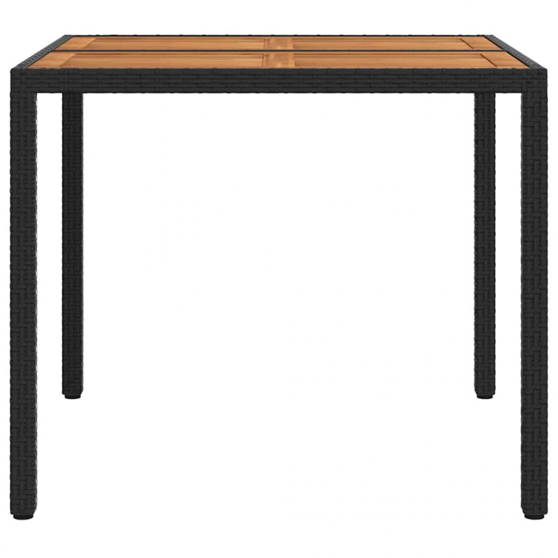 Stół Ogrodowy Czarny 90 x 90 x 75 cm polirattan