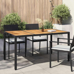 Stół Ogrodowy Czarny 150 x 90 x 75 cm polirattan