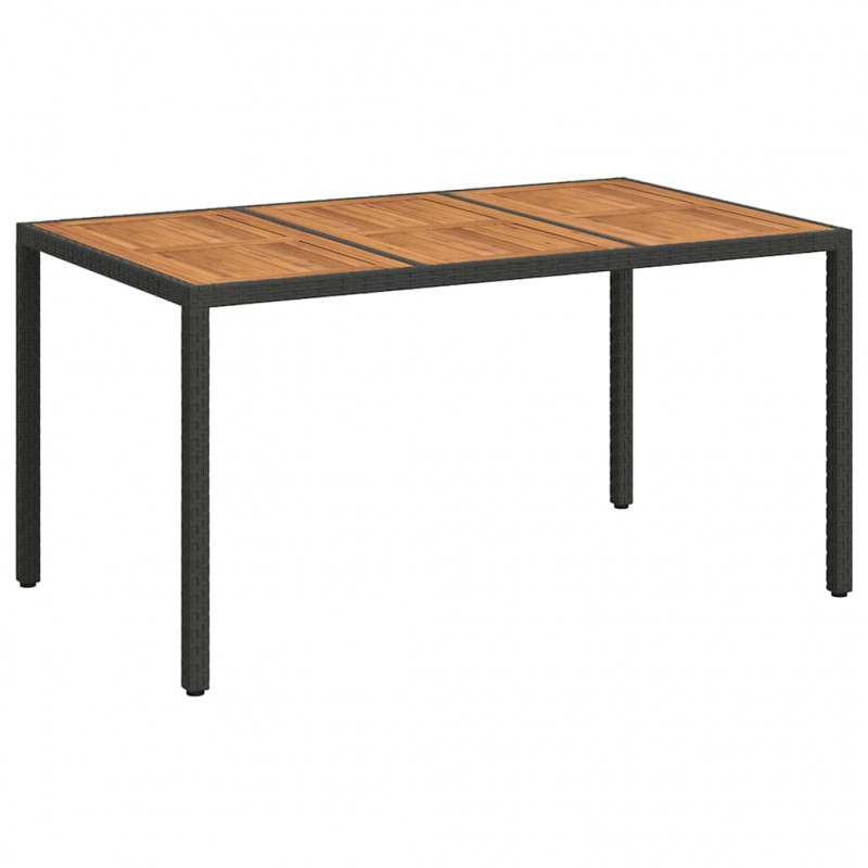 Stół Ogrodowy Czarny 150 x 90 x 75 cm polirattan