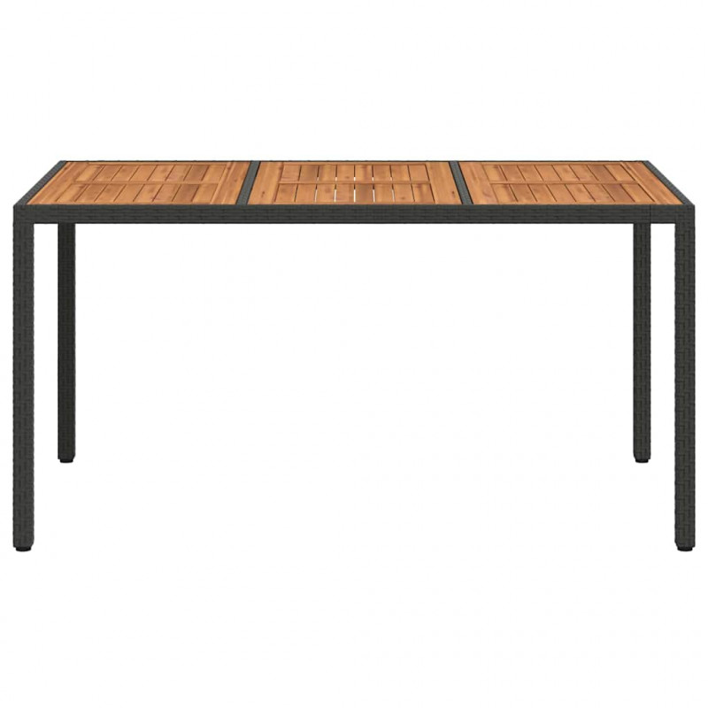 Stół Ogrodowy Czarny 150 x 90 x 75 cm polirattan