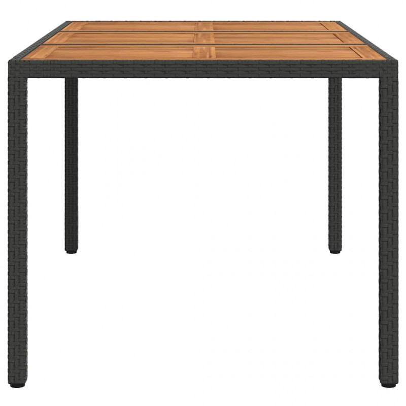 Stół Ogrodowy Czarny 150 x 90 x 75 cm polirattan