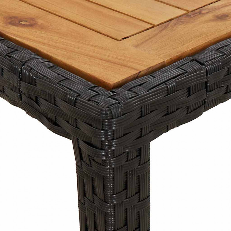 Stół Ogrodowy Czarny 150 x 90 x 75 cm polirattan