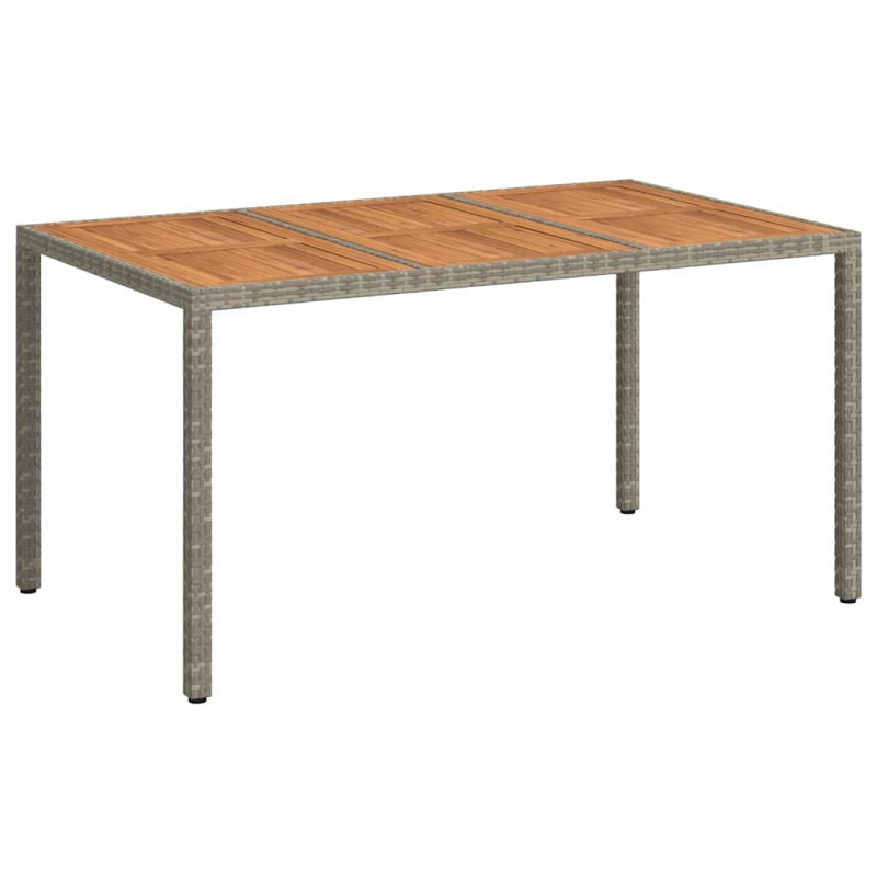 Stół Ogrodowy Szary 150 x 90 x 75 cm polirattan