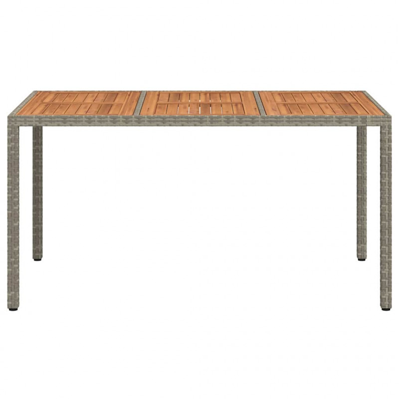 Stół Ogrodowy Szary 150 x 90 x 75 cm polirattan