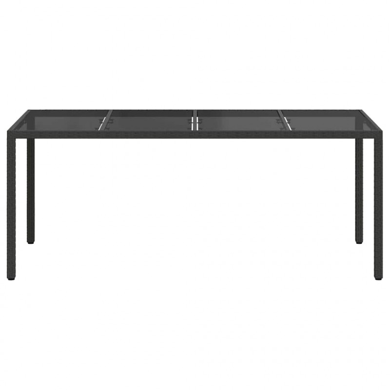 Stół Ogrodowy Czarny 190 x 90 x 75 cm polirattan