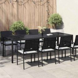 Stół Ogrodowy Czysta czerń 250 x 100 x 75 cm polirattan