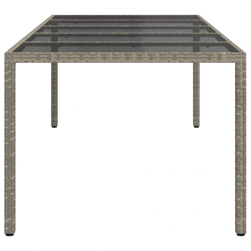 Stół Ogrodowy Szary 250 x 100 x 75 cm polirattan
