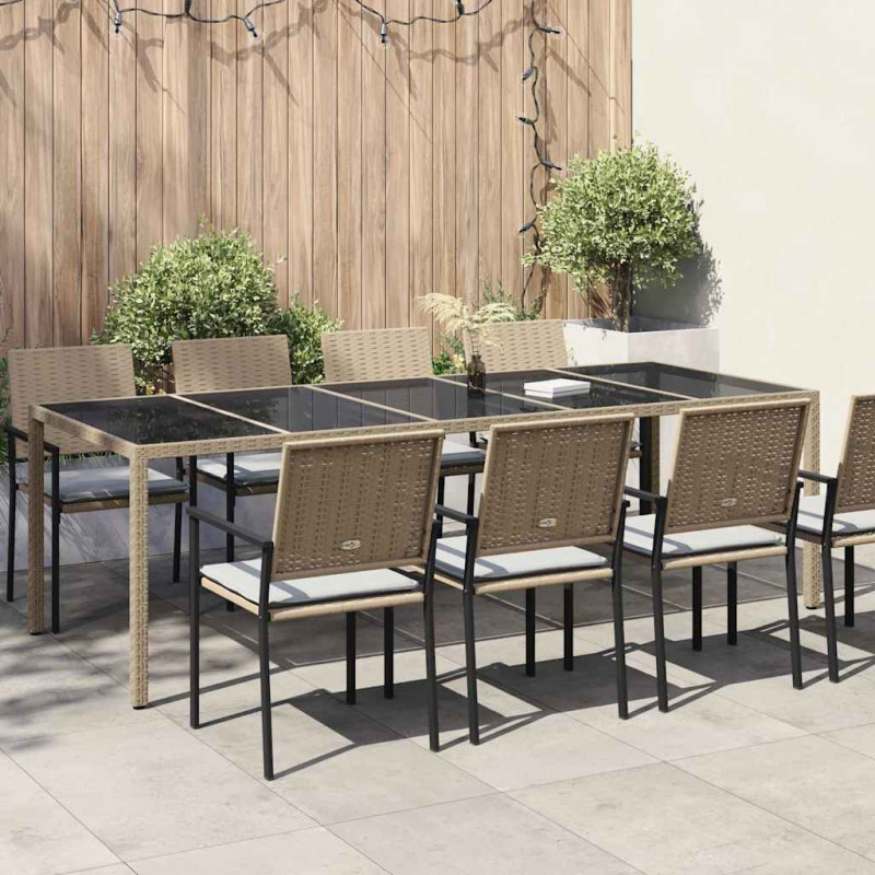 Stół Ogrodowy Beżowy 250 x 100 x 75 cm polirattan